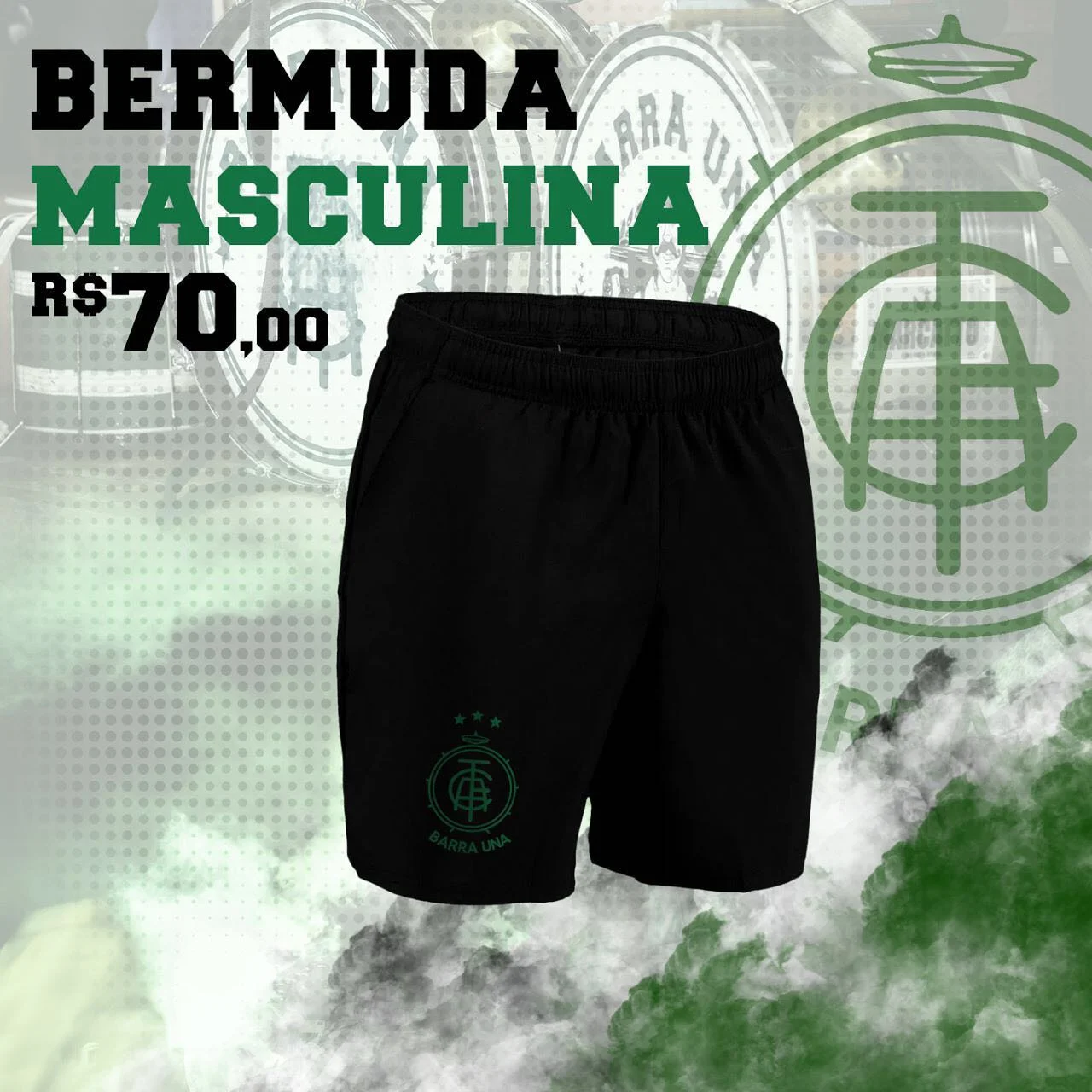SHORTS COM BOLSO BARRA UNA